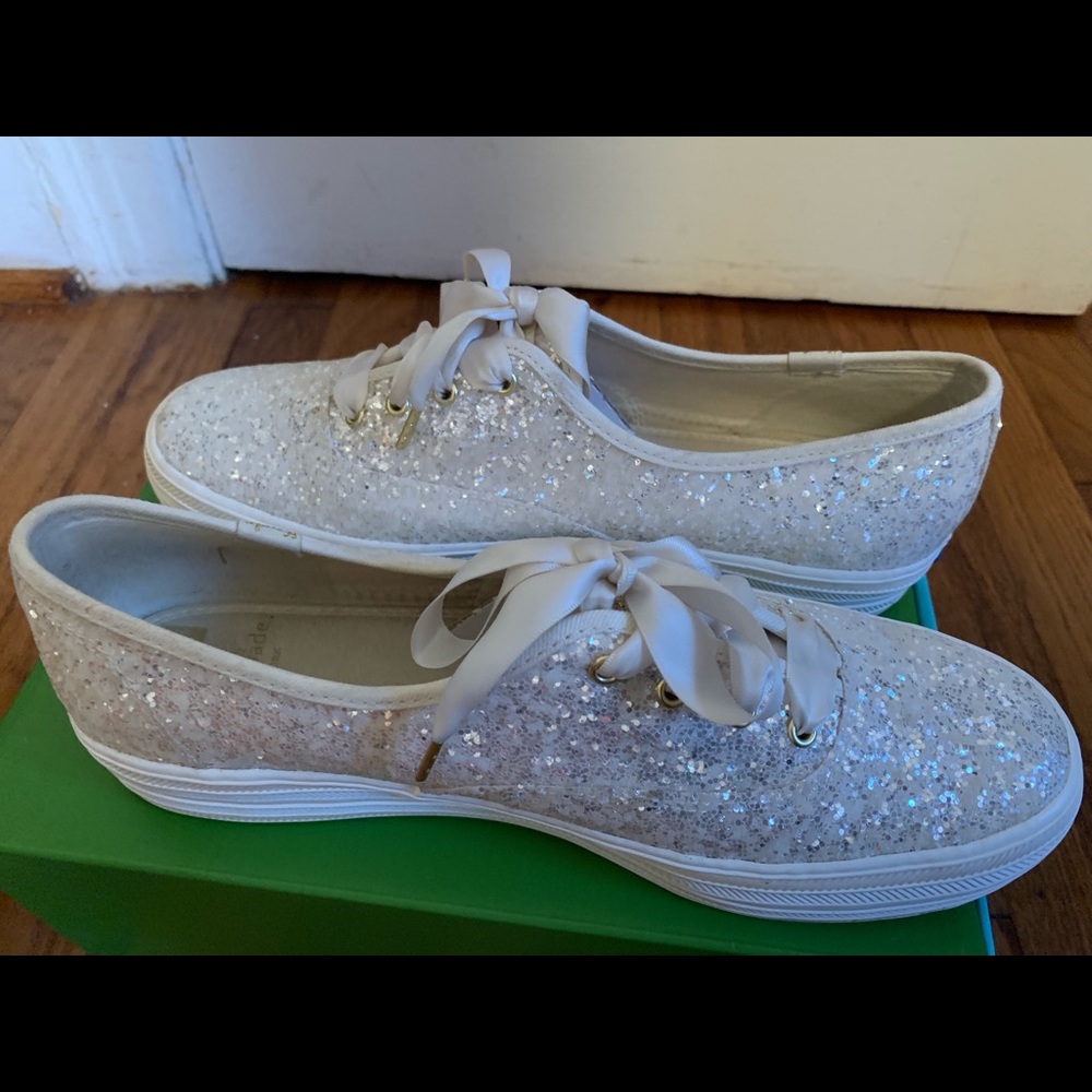 Kate Spade Keds New York triple glitter sneakers